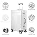 KANGSHILU All Aluminum Suitcase,Equipped with Detachable Wheels Premium Lightweight Metal zipperless Suitcase,Provide Spare Wheels、TSA Key、7-Piece Toiletry Set (Silver, 24'')