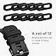 kwmobile 10x Smart Watch Band Halterung für 18mm Smartwatch Strap (Universal) Armbandhalterung - Bandschlaufe für Fitness Tracker und Smart Uhr aus Silikon - Schwarz