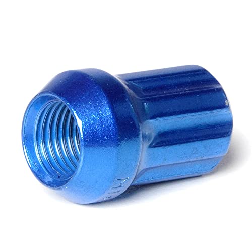 Image of Circuit Performance Spline Drive Tuner Acorn Lug Nuts Blue 14x1.5 Forged Steel (20pc + Tool) Compatible with Dodge Challenger Charger
