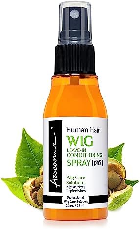 Awesome Human Hair Wig Leave in Conditioner Spray, pH5, Promotes Silkiness and Shine, Portable & Travel size 2.3 fl oz