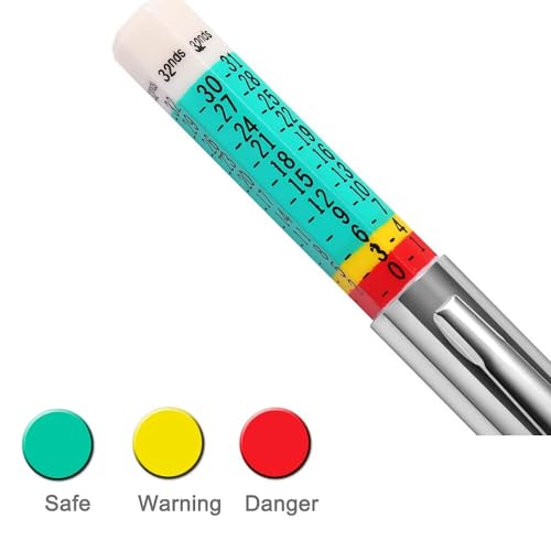 DOETYD 2 Pack Tyre Tread Depth Gauge UK Portable Vehicle Measuring Tool Color Coded Tyre Depth Measurement Tool, 25MM/32nds 3 DOETYD 2 Pack Tyre Tread Depth Gauge UK Portable Vehicle Measuring Tool Color Coded Tyre Depth Measurement Tool, 25MM/32nds - Image 3