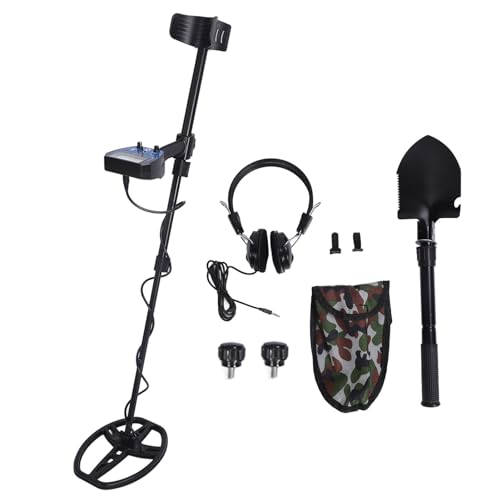 Detector de Metales subterráneo MD 6010 con Bobina de búsqueda Impermeable de 10 Pulgadas - Varilla telescópica Ajustable de 41,3 a 47,6 Pulgadas y Pantalla de Puntero analógico -