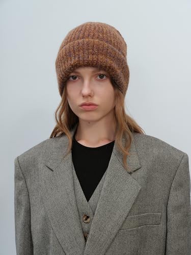 2PCS Women Winter Beanie Hat Scarf Set Knitted Hat Warm Scarf Thickening Knit Scarf Cozy Cold Weather Matching Suit3