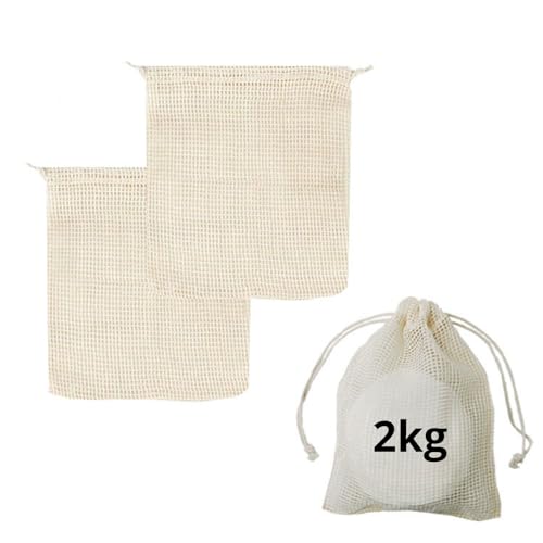 Genérico 2 Mallas de cocción de Nylon x 2 kg; Red para cocer garbanzos, legumbres, Verduras; Reutilizables de 35x20 cm; Bolsa Apta para Olla Express, Olla a presión