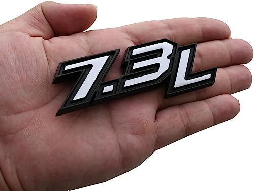 Image of 2pcs New 7.3L Emblems 3D Turbo Diesel Side Badge Nameplate Logo (White)