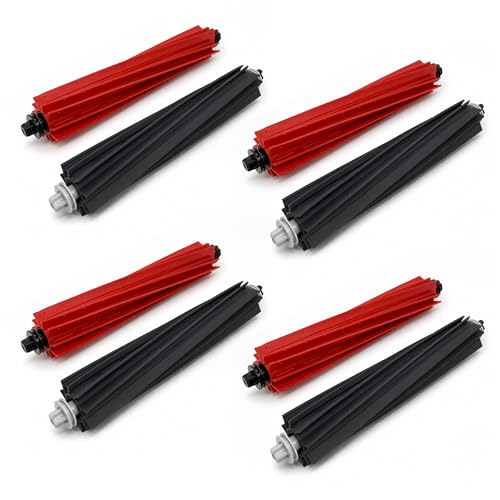 Image of 4 set Replacement Main Brushes Compatible with Roborock S8 Pro Ultra,S8,S8+,Q8 Max,Q8 Max+,Q5 Pro,Q5 Pro+,Q5 Max+,4 Sets Dual Rubber Roller Brush Parts,Anti-Tangle Sweepers for Pet Hair & Hard Floor
