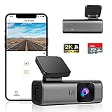 Dash Cam 2K WiFi 1440P Car Dash Camera with SD Card Included, Dash Camera for Cars with Super Night Vision, 170° Wide Angle, WDR, Loop Recording, G-Sensor, Parking Monitor, Voice Broadcast