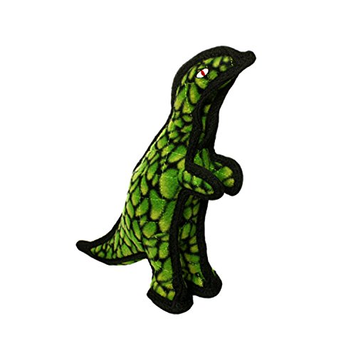 Tuffy - World's Tuffest Soft Dog Toy -Junior Dinosaur Trex - Squeakers - Multiple Layers. Made Durable, Strong & Tough. Interactive Play (Tug, Toss & Fetch). Machine Washable & Floats. #TOP1