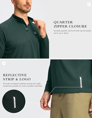 Image of G Gradual Men's Quarter Zip Pullover Running Athletic Shirts Long Sleeve | Lightweight, Quick Dry, Moisture Wicking, Sun Protection, 1 /4 Zip Golf Pullover for Men Workout, Gym, Hiking, Casual