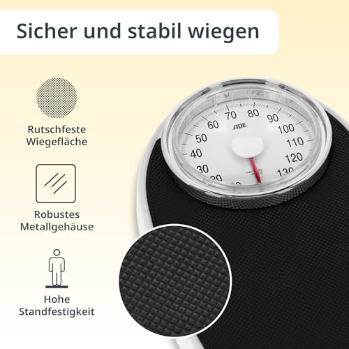 Personenwaage analog von Ade im Retro-Look mit großer Anzeige