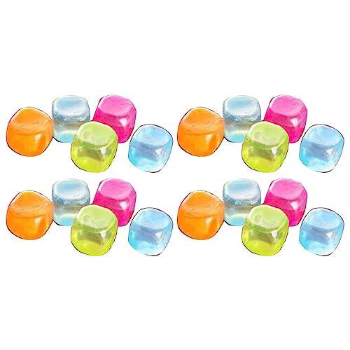 20個 かわいいスタースクエア フルーツシェイプ 再利用可能なアイスキューブ ドリンク用 マルチカラー 再冷凍可能 色褪せない冷却 人工ボールメーカー トレイツール ドリンク用再利用可能なキューブ クリア