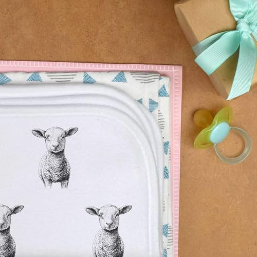 Azeeda 'Cute Lamb Portrait' Baby Burp/Wash Cloth (BC00030845)3
