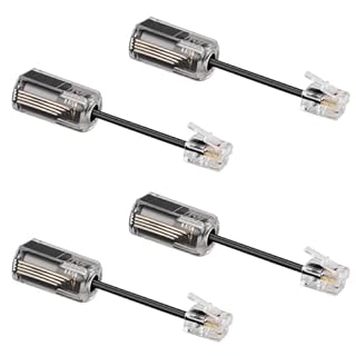 Uvital Telephone Cord Detangler, Anti-Tangle Telephone Handset Cable 360 Degree Rotating Landline Swivel Cord Untangler Black (4 Pack)