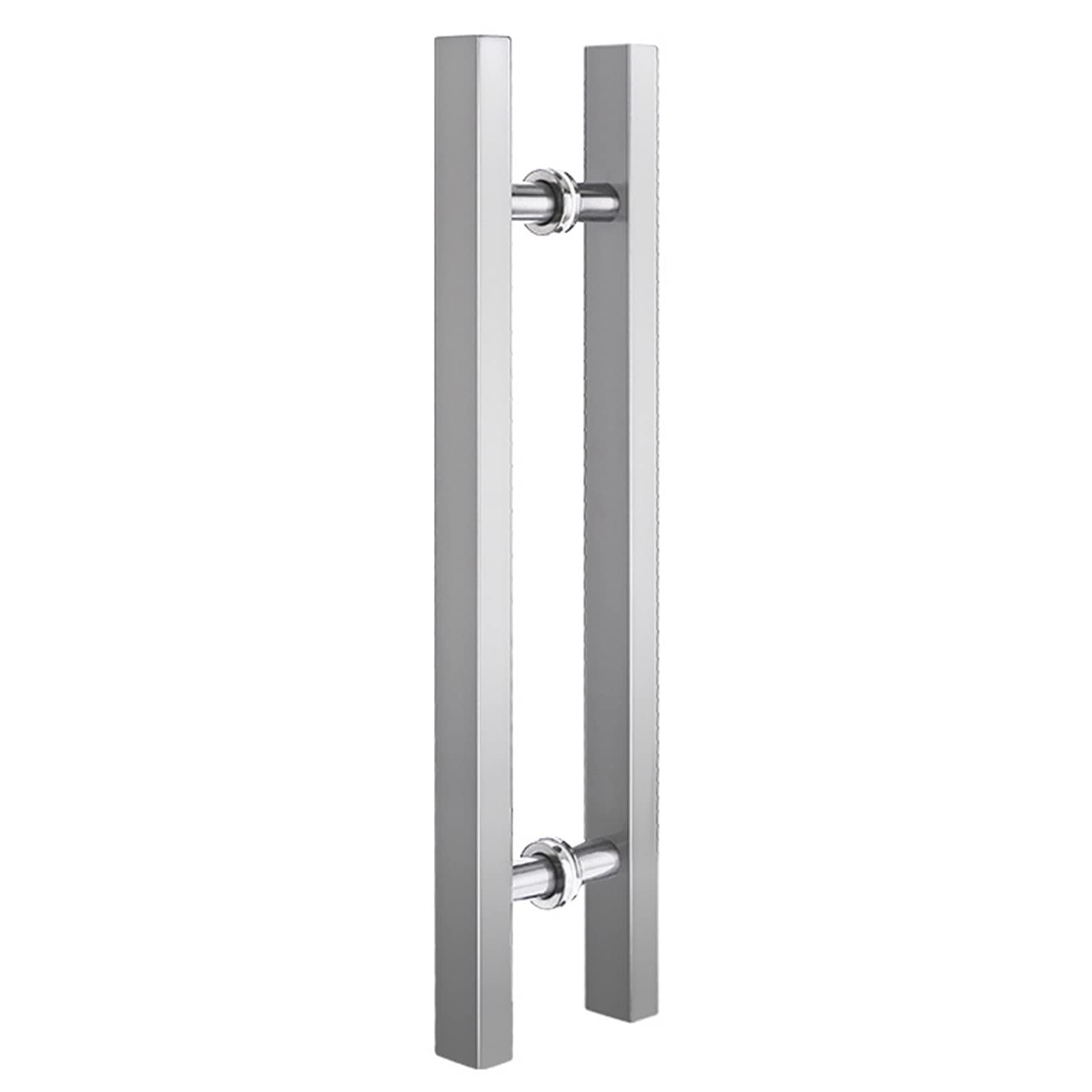 Gthtuhfd Silver Barn Door Handle Push Pull Door Handles, Bathroom Lobby Warehouse, Ergonomical Square Doors Handle Hardware, Stainless Steel Commercial Door Handle,-150Cm/59In