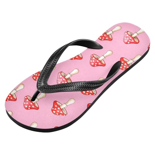 Sinestour Heart Mushroom Lightpink Flip Flops for Beach Thong Sandals Anti-slip Lightweight Flat Slippers for House Indoor Outdoor2