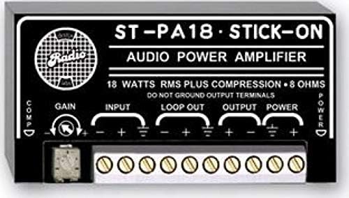 RDL ST-PA18 Audio Power Amplifier 18 Watts RMS, 8 Ohms, Line Level Balanced or Unbalanced Input - Power Supply Included