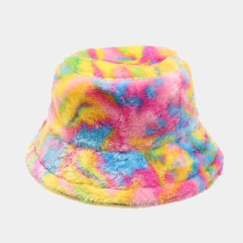 YUEZHAN Bucket Hat Hut Damen Herren Winter Cartoon Gelbe Ente Eimer Hüte Männer Frauen Hut Druck Warme Fischer Kappe 56-58Cm 23