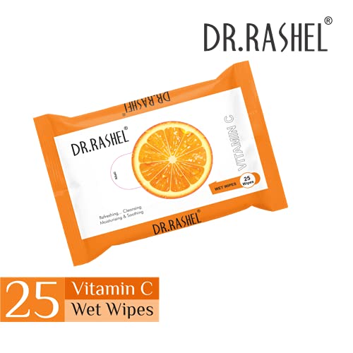 DR.RASHEL Vitamin C Pack of 6 Face Wipes, Boosts Skin Oxygen, Clear Dirt, Remove Makeup - Image 3