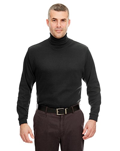UltraClub Adult Egyptian Interlock Long-Sleeve Turtleneck L BLACK