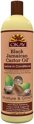 OKAY | Black Jamaican Castor Oil | Leave-In Conditioner for All Hair Types| Repair - Moisturize - Grow Healthy Hair | With Argan Oil & Shea Butter | Free of Parabens, Silicones, Sulfates | 33.8 oz