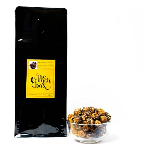 Image of The Crunch Box presents Special Pack | Dark Chocolate Overload Gourmet Popcorn | 250gms | Enjoy a special Pack of Gourmet Popcorn for Parties, Movies and Games Nights