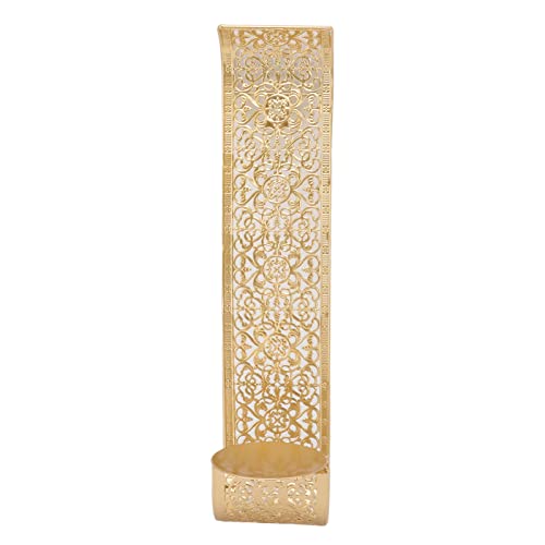 Ladieshow Shelving Solution Wall Sconce Candle Holder Gold Hollow Carved Exquisite Details Metal Wall Candle Holder for Bedrooms and Office