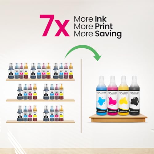 Image of Splashjet 008 Compatible Pigment Ink for Epson L15150, L15160, L6460, L6550, L6570, L6580, M15140, M15180 Printer - Ink Bottle for Epson 008 Ink Code - (500 gm x 1 Black) Ink Bottle - 506036