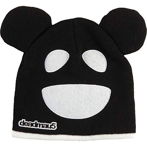 Deadmau5 Men's B & W Beanie Black