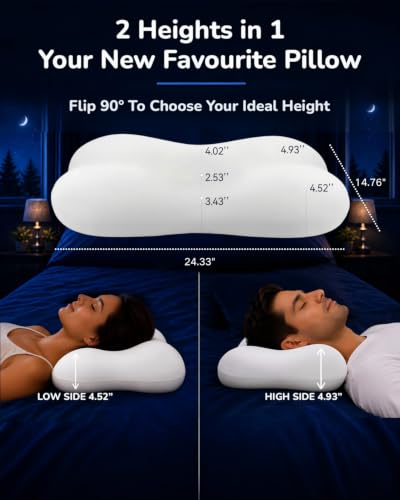 COMFYPIL Cervical Neck Pillow for Sleeping Memory Foam Pillows White - image 3