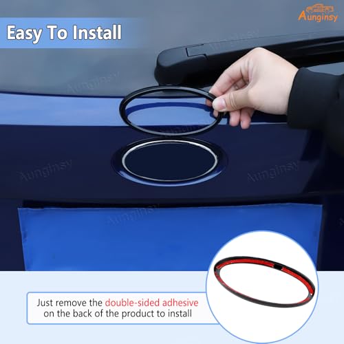 Image of Aunginsy Rear Tailgate Emblem Cover Trim Compatible with Subaru Crosstrek GU 2024 2025 Car Trunk Emblem Badge Logo Cover Center Logo Decorative Circle Ring Protection Cover ABS Exterior Accessories