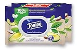 Tempo feuchte Toilettentücher Avocade & Shea Butter, 16 Packungen, Megapack, 8 Stück Die Verpackung kann variieren.