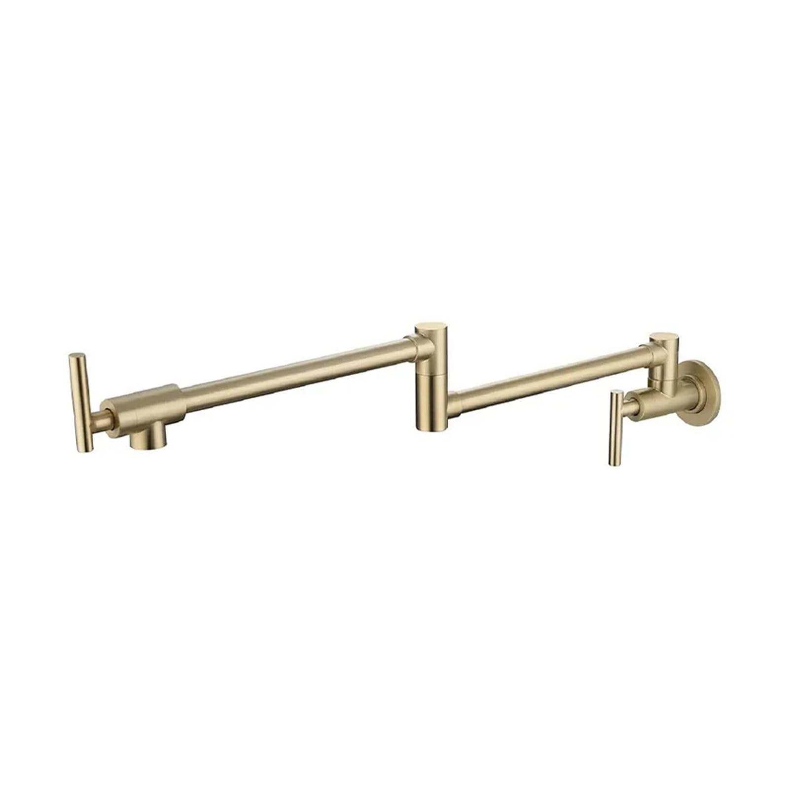 ZQFHSX Wall Mounted Pot Filler Faucet, Swivel Folding Rotary Kitchen Brushed Single Cooling Sink Tap for Most Scenarios(Brushed Gold)