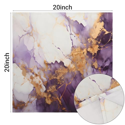 Servilletas de Tela Morado Dorado Mármol Pack 4 20x20 pulg miniatura 3