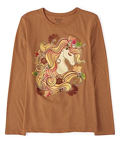 Image of The Children's Place Girls' Unicorns,Sports,Princess Long Sleeve Graphic T-Shirts