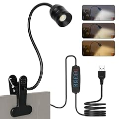 AMFUN Lampada da Lettura con Pinza, Lampada da Scrivania LED 360°Flessibile, 3 colore &10 Livelli di Luminosità Lampada da Lettura, USB Lampada LED, Angolo del Fascio Regolabile 15°-80°