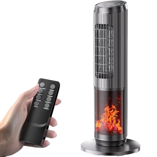 Space Heater - 1500W PTC Heaters for Indoor Use - Portable Heater with Thermostat and Remote - Room...