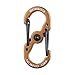 Nite Ize S-Biner MicroLock Aluminum Locking Key Holder - Keychain Organizer Ideal for Camping Accessories - Carabiner for Multiple Keys - Easy Key Identification - Coyote, 5 Pack