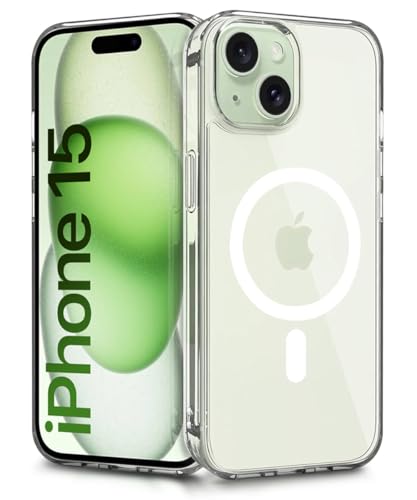 Image of WOW IMAGINE Ultra-Hybrid Back Case Cover for iPhone 15 Compatible with MagSafe | Sleek Hard Crystal Clear Back | Drop & Camera Protection | Shockproof Mobile Case For iPhone 15 (PC & TPU, Transparent)