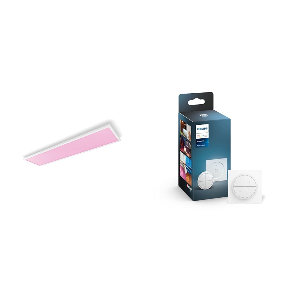 Philips Hue Philips Hue New Surimu White and Color Ambiance Smart Rectangle Panel Light & Tap Dial Switch [White] - Easy Smart Control for Indoor Home Lighting Automation