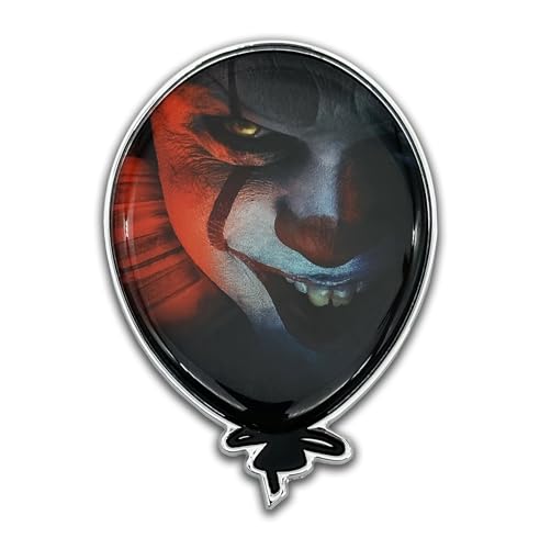 Image of Elektroplate Officially Licensed IT Movie Pennywise Clown with Balloon All Metal Emblem for Cars, Trucks, and All Auto | Universal Fit at 2.45 inch x 3.45 inch | Weatherproof