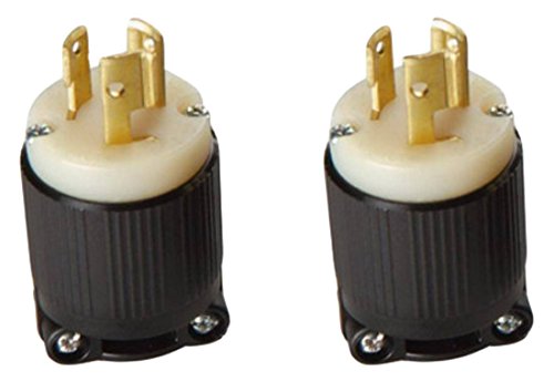 NEMA L5-15 Grounding Locking Plug, 15A 125V AC, 2 Pole 3 Wire, cUL Listed (6)