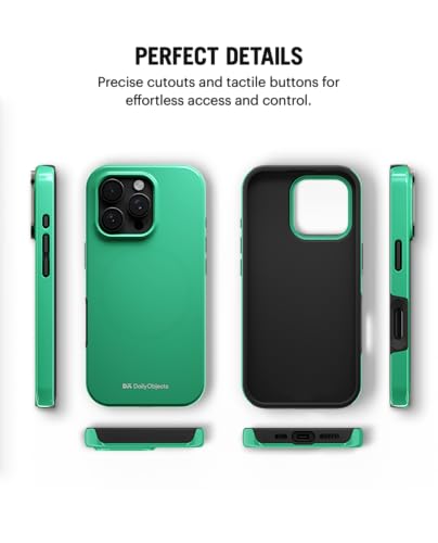 Image of DailyObjects Polycarbonate Enamel Bumper Magsafe Case For iPhone 16 Pro Compatible With Mag-Safe Wireless Charging | Mint Hybrid Magnetic Back Cover