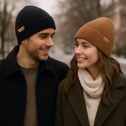 Beanie Hats for Men & Women - Warm Stocking Caps for Men & Women, Cuffed Knit Thermal Hats, Gift for Him & Her - Image 7