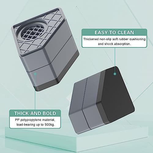 Miniatura 6 de SEISSO Almohadillas antivibración para lavadora. Pedestales de goma duraderos para lavadora y secadora. Capacidad de carga de 1100 libras de