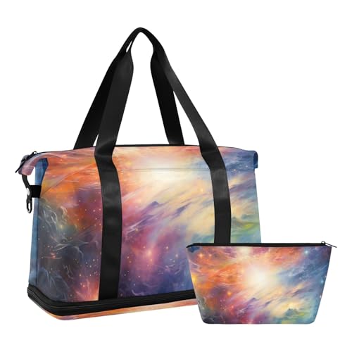 Travel Duffel Gym Sports Luggage Bag Expandable Large Capacity Nebula 3 Sports Bag for Women and Men