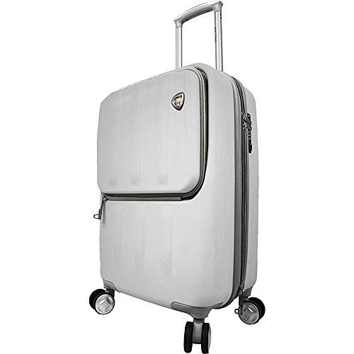 Mia Toro Italy Mezza Tasca Hardside Spinner Luggage Carry-on, White, 20"