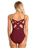 MSemis Women's Camisole Spaghetti Straps Leotard Ballet Dance Criss Cross Back Dancewear