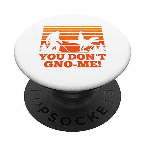 Sasquatch walking T-rex carrying a Gnome You Don't Gnome Me PopSockets Swappable PopGrip, Black