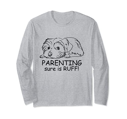 Yorkie Dog Love-r Cute Funny Dog Mom Long Sleeve T-Shirt, Grey