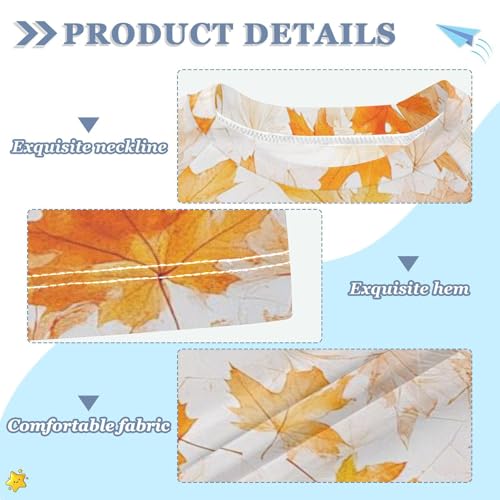 Kids Swimsuit Autumn Maple Leave Sunscreen T-Shirts Swimwear Sets UPF 50+3